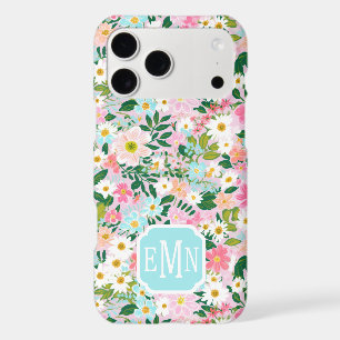 Colourful Pink Flower Garden Monogrammed