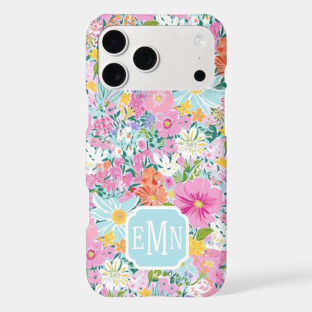 Colourful Pink Garden Monogrammed (Back)