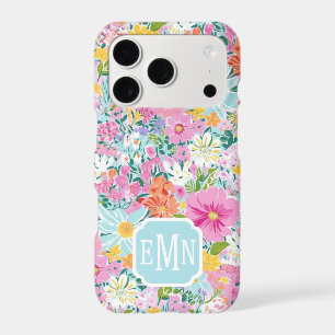 Colourful Pink Garden Monogrammed
