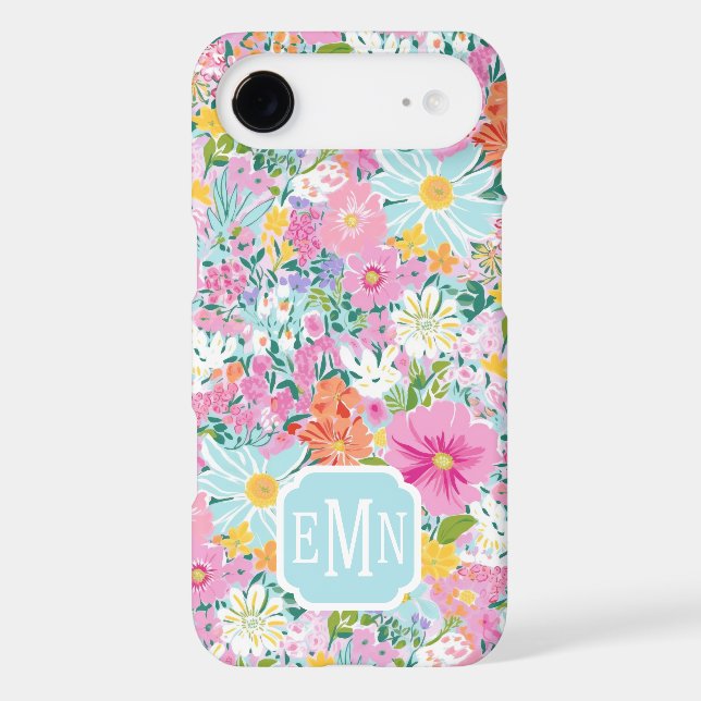 Colourful Pink Garden Monogrammed (Back)