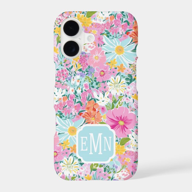 Colourful Pink Garden Monogrammed (Back)