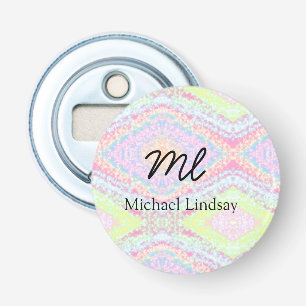 Colourful pink glittersparkle stars add your name bottle opener