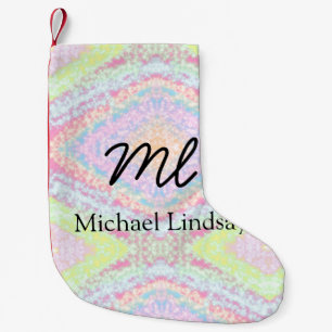Colourful pink glittersparkle stars add your name small christmas stocking