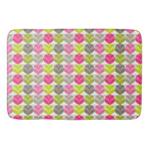 Colourful Pink Green Brown Polka Dot Pattern Bath Mat