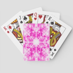 Colourful pink kaleidoscope pattern playing cards