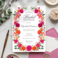 Colourful Pink & Orange Floral Garden Bridal Showe