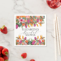 Colourful Pink Orange Tropical Floral Bridal Showe