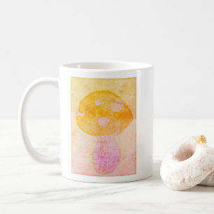 Colourful Pink Orange Watercolor Mushroom Coffee Mug