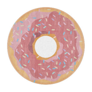 Colourful Pink Pastel Doughnuts & Sprinkles Patter Cutting Board