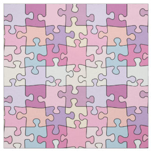 colourful pink pastel puzzle jigsaw pattern fabric