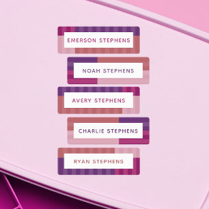 Colourful pink purple simple kids' name