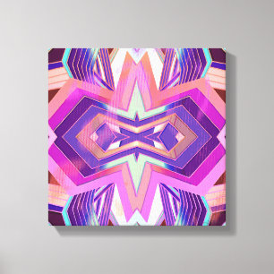 Colourful Pink Purple Vintage Geometric Vibes Canvas Print