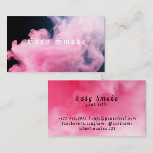 Colourful Pink Smoke Vape Shop Business Card