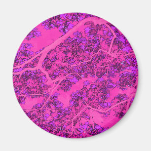 Colourful pink trees magnet