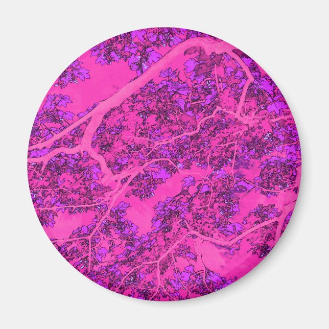 Colourful pink trees magnet (Front)