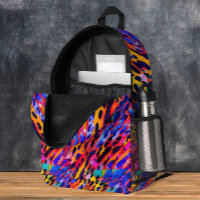 Colourful Pink Wild Animal Print Rainbow Painted