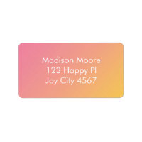 Colourful Pink Yellow Gradient Ombré Address