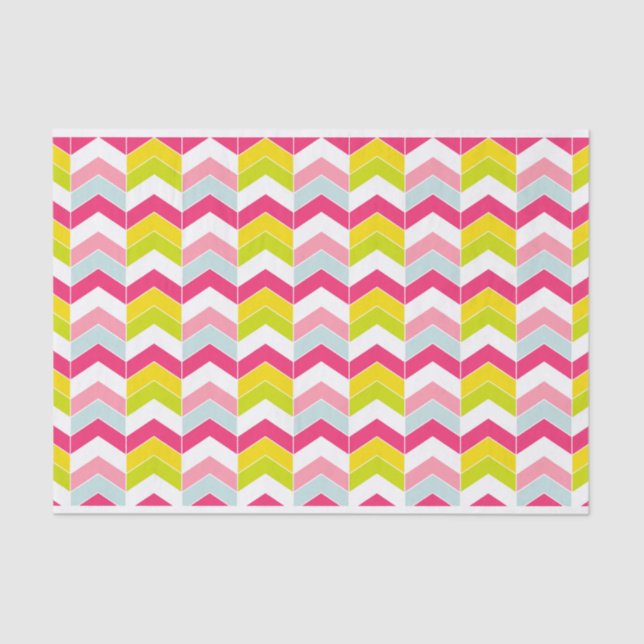 Colourful Pink ZigZag Chevron Pattern Tissue Paper (Front)