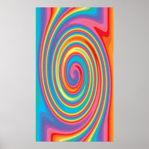 Colourful pinwheel art pattern poster