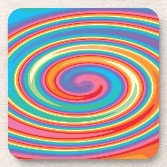 Colourful pinwheel design coaster (Front)