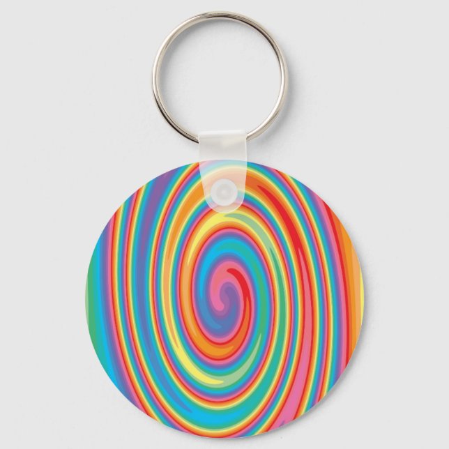 Colourful pinwheel design key ring (Front)