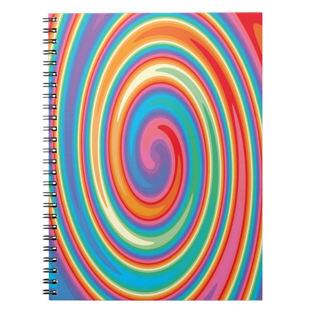 Colourful pinwheel design notebook (Front)