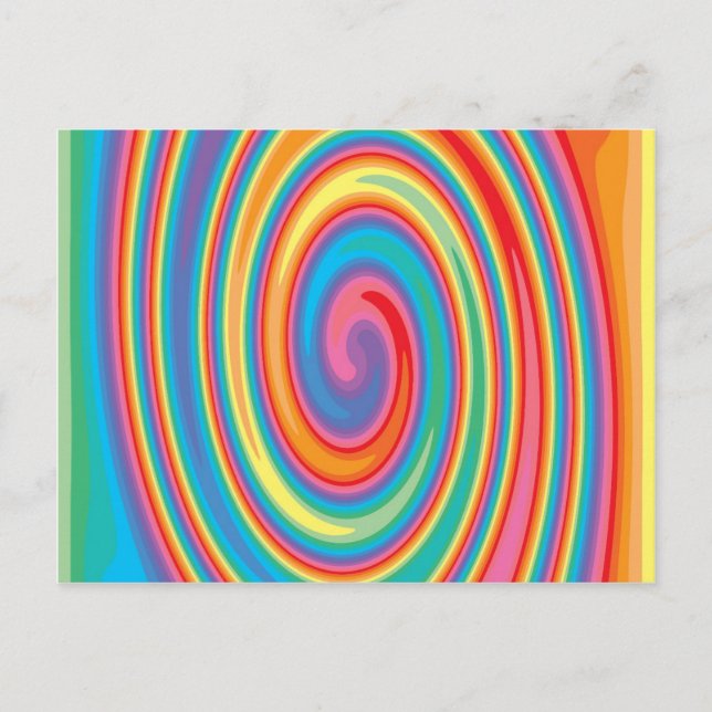 Colourful pinwheel design postcard (Front)