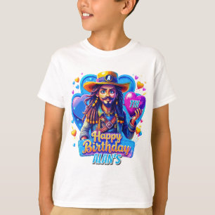 Colourful Pirate Birthday Kids Gifts Illustration T-Shirt