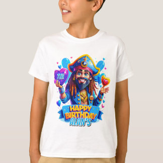 Colourful Pirate Birthday Kids Gifts Illustration T-Shirt