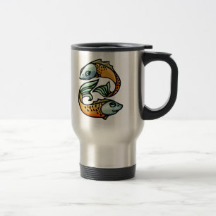 Colourful Pisces Fish Travel Mug