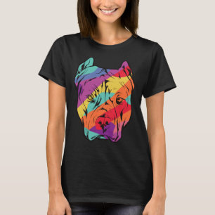 Colourful Pit Bull Pit Bull Head T-Shirt