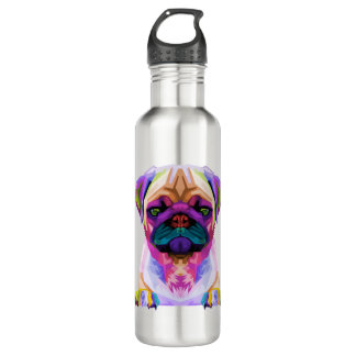 Colourful Pit bull T-Shirt, Pitbull Lover Tee, Col 710 Ml Water Bottle