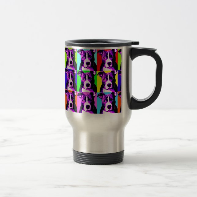 Colourful Pit Bull Travel Mug - Great Gift (Right)