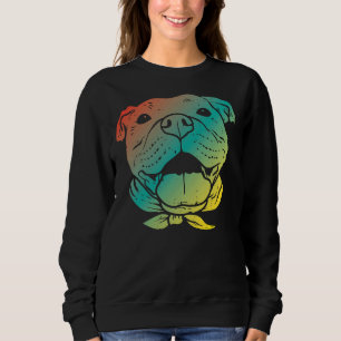 Colourful Pitbull Face Pitties Pitty Sweatshirt