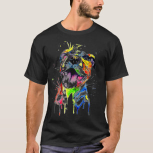 Colourful Pitbull Terrier Dog Lover Dad Mum Boy T-Shirt
