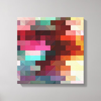 Colourful Pixel Pattern Canvas Print