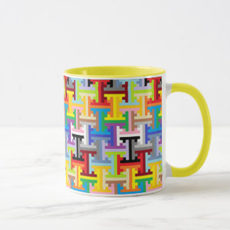 Colourful pixel pattern mug