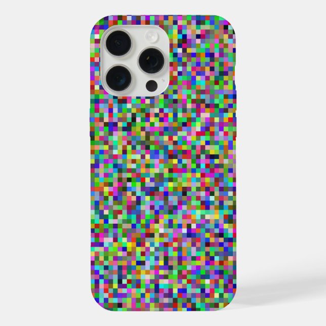 Colourful Pixel Squares Background Pattern iPhone Case (Back)