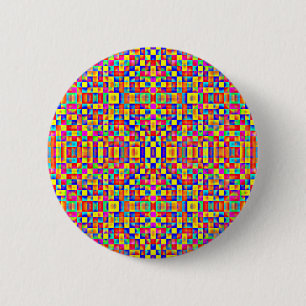 Colourful Pixels 6 Cm Round Badge