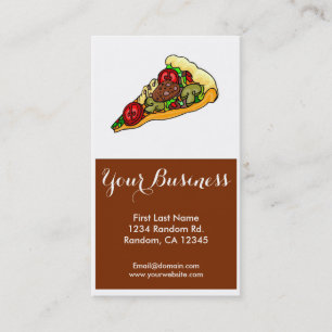 Colourful pizza slice customisable business cards