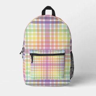 Colourful Plaid Abstract Pattern Printed Backpack
