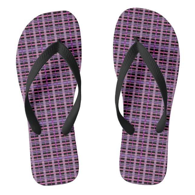 Colourful Plaid Flip Flops (Footbed)