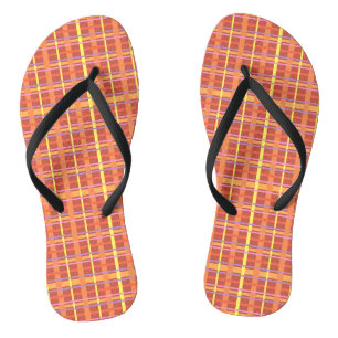 Colourful Plaid Flip Flops