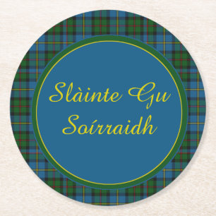 Colourful Plaid Gaelic Toast Paper Coasters