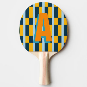 Colourful plaid monogram  ping pong paddle