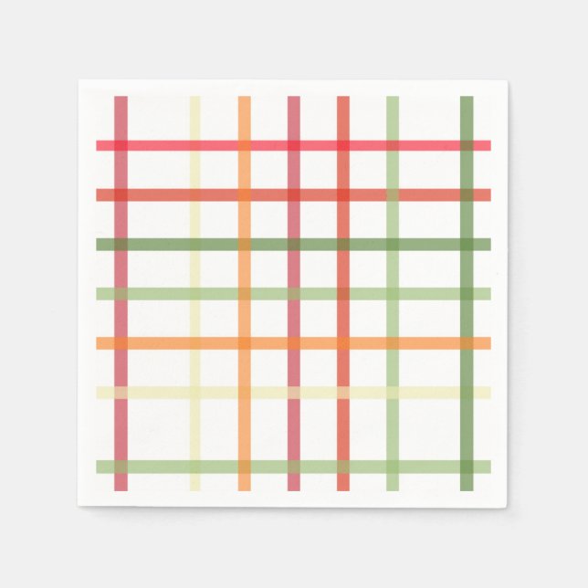 Colourful Plaid Paper Napkin (Front)