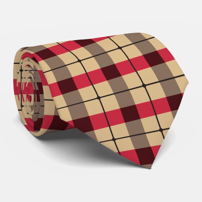 Colourful plaid pattern tie (Rolled)