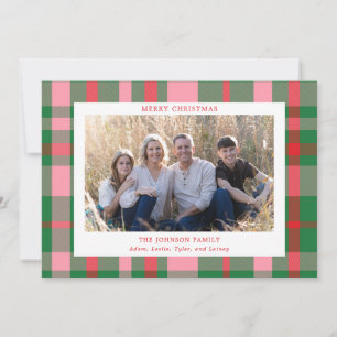 Colourful Plaid Photo Holiday Card