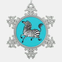 Colourful Plains Zebra Pewter Ornament