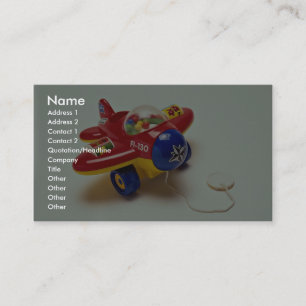 Colourful plane toy for kids business card